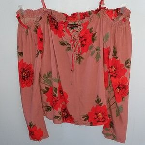 Floral off the shoulder long sleeve
